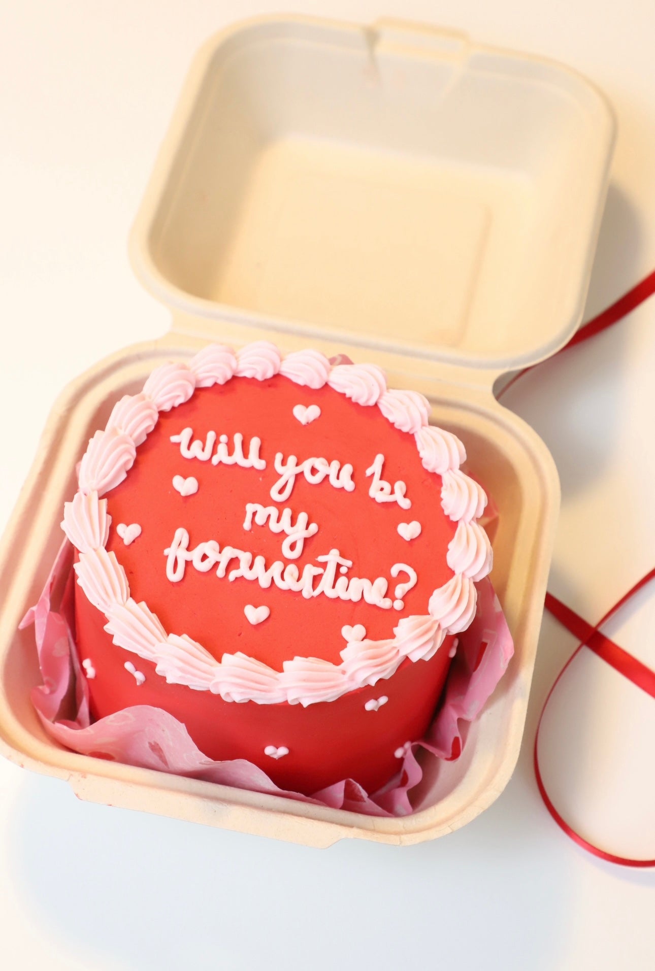 Red Valentine Bento Cake